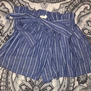 High waisted striped shorts